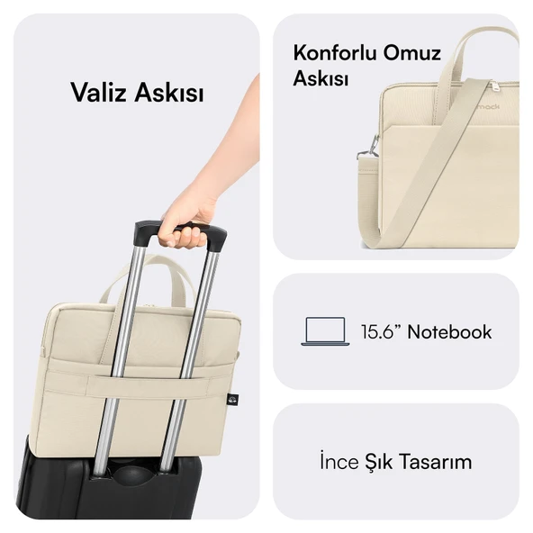 MACK MCE-1514 15.6 NOVA Eco Notebook Çantası Latte - Resim 4
