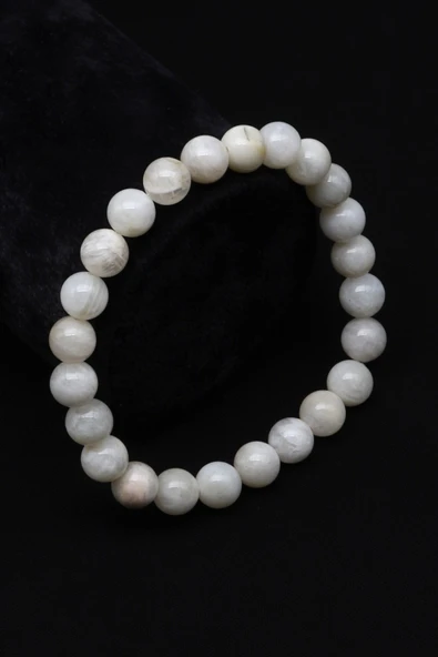 Ay Taşı Doğal Taş Bileklik 8 mm Küre Kesim - BLK-2327 ürün görseli 1