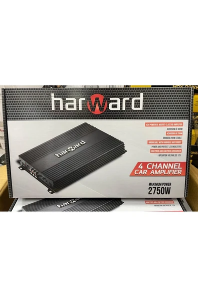 Harward HR-2950.4 4 Kanal Oto Amfi 2750W Maksimum 4x50 RMS 4 Ohm Güçlü Araç Amplifikatörü ürün görseli 1