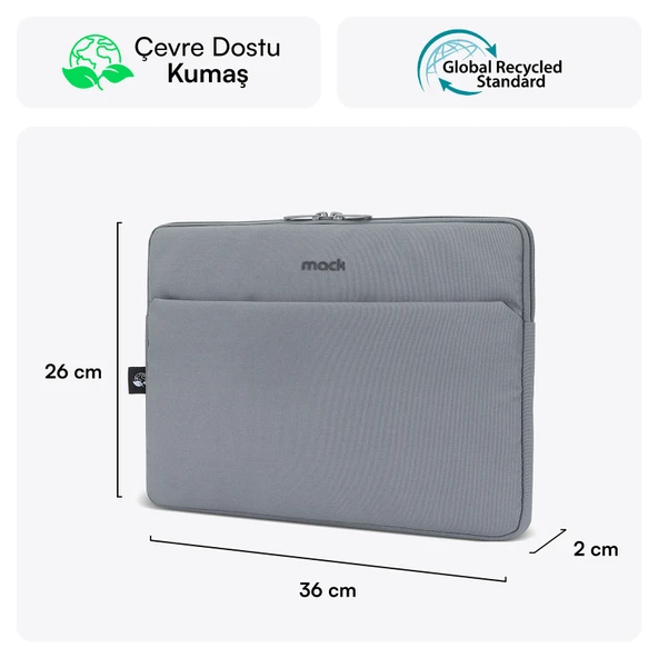 MACK MCE-1502 14.1 NOVA Eco Notebook Sleeve Gri - Resim 2