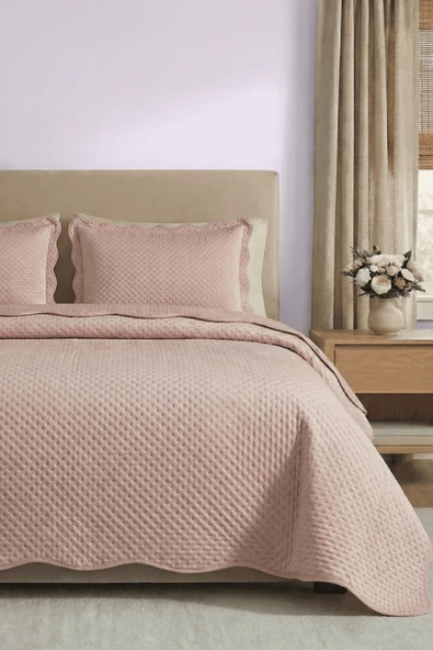 Roselle Çift Kişilik Yatak Örtüsü Takımı - Pembe ürün görseli 1