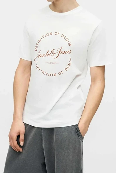 Jack&jones 12288377 0 Yaka Erkek Tshirt - Beyaz ürün görseli 1