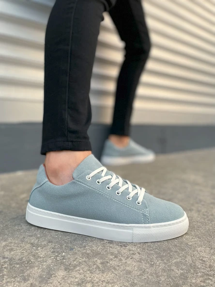 JY122 Mode Bağcıklı Süet Erkek Günlük Sneaker Ayakkabı SBT - Mavi ürün görseli 1
