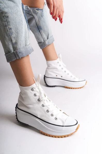 ROMA Bağcıklı Ortopedik Taban Kadın Sneaker Spor Ayakkabı TBT - Beyaz ürün görseli 1