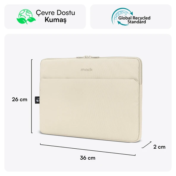 MACK MCE-1505 14.1 NOVA Eco Notebook Sleeve Latte - Resim 2