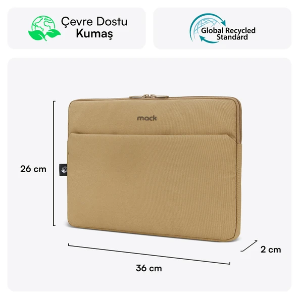 MACK MCE-1503 14.1 NOVA Eco Notebook Sleeve Camel - Resim 2