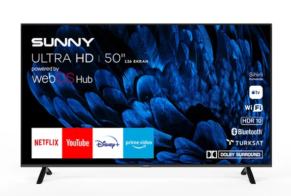 Sunny SN50FMN252 4K Ultra HD 50" 127 Ekran Uydu Alıcılı webOS Smart LED TV ürün görseli 1