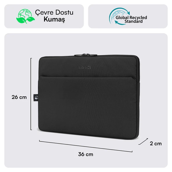 MACK MCE-1501 14.1 NOVA Eco Notebook Sleeve Siyah - Resim 2