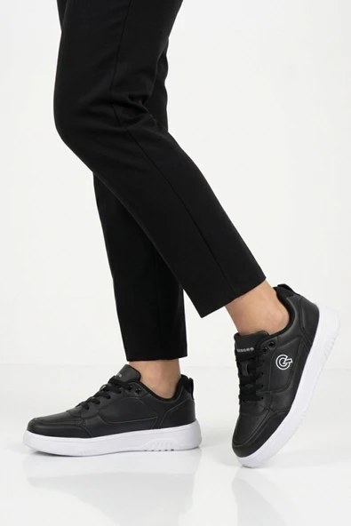 Walkway Siyah Beyaz Bağcıklı Hafif Esnek Unisex Günlük Ayakkabı BST-2081 G ürün görseli 1
