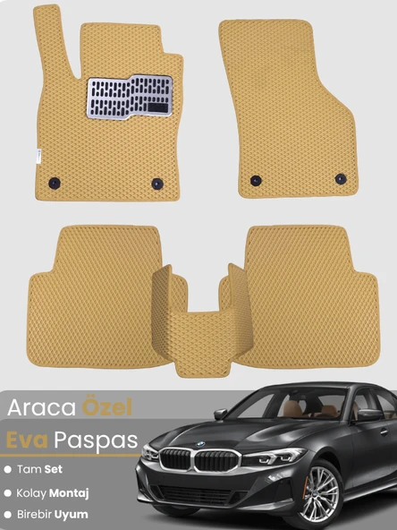 BMW 3 SERİSİ G20 SEDAN (2018-2024) Uyumlu EVA Paspas Tam Set–Araca Özel,Su Geçirmez ürün görseli 1