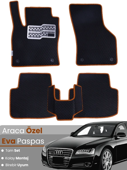 AUDİ A8 (2009-2017) Uyumlu EVA Paspas Tam Set–Araca Özel,Su Geçirmez,Hızlı ve Kolay Montaj ürün görseli 1