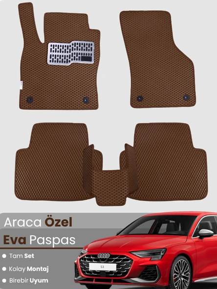 AUDİ A3 HATCHBACK (2020-2025) Uyumlu EVA Paspas Tam Set–Araca Özel,Su Geçirmez,Kolay Montaj ürün görseli 1