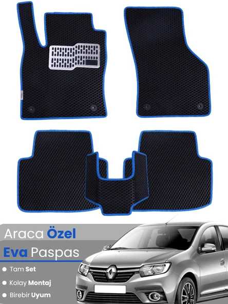 Renault Symbol 3 (2013-2020) Uyumlu EVA Paspas Tam Set–Araca Özel,Su Geçirmez,Hızlı ve Kolay Montaj ürün görseli 1
