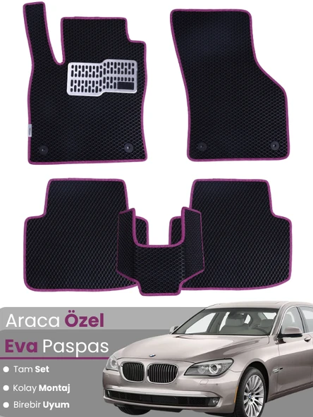 BMW 7 SERİSİ F01 SHORT (2009-2015) Uyumlu EVA Paspas Tam Set–Araca Özel,Su Geçirmez ürün görseli 1