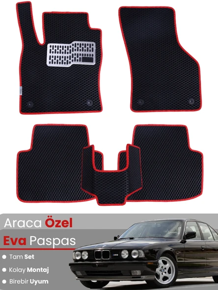 BMW 5 SERİSİ E34 SEDAN (1988-1996) Uyumlu EVA Paspas Tam Set–Araca Özel,Su Geçirmez ürün görseli 1