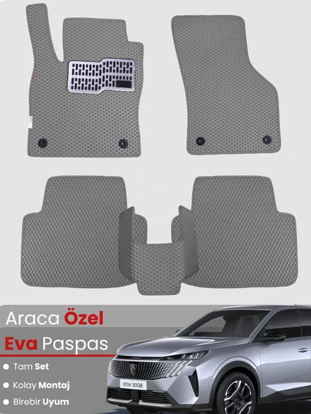 Peugeot 3008 Hibrit (2024-2025) Uyumlu EVA Paspas Tam Set–Birebir Uyum,Su Geçirmez,Hızlı Montaj ürün görseli 1