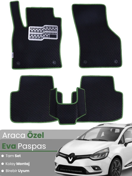 Renault Clio 4 Station Wagon (2012-2019) Uyumlu EVA Paspas Tam Set – Birebir Uyum,Araca Özel Tasarım ürün görseli 1