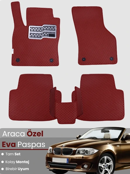 BMW 1 SERİSİ E88 CABRİO (2004-2011) Uyumlu EVA Paspas Tam Set–Araca Özel,Su Geçirmez,Kolay Montaj ürün görseli 1