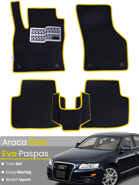 AUDİ A6 (2004-2011) Uyumlu EVA Paspas Tam Set–Araca Özel,Su Geçirmez,Hızlı ve Kolay Montaj ürün görseli 1