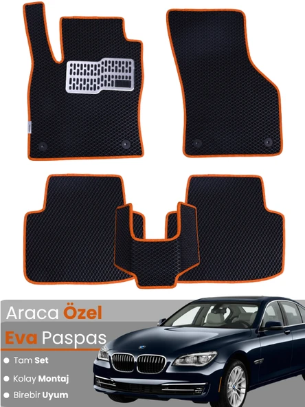 BMW 7 SERİSİ FD2-LONG (2009-2015) Uyumlu EVA Paspas Tam Set–Araca Özel,Su Geçirmez ürün görseli 1