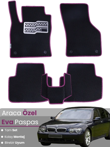 BMW 7 SERİSİ E66 LONG (2003-2009) Uyumlu EVA Paspas Tam Set–Araca Özel,Su Geçirmez ürün görseli 1