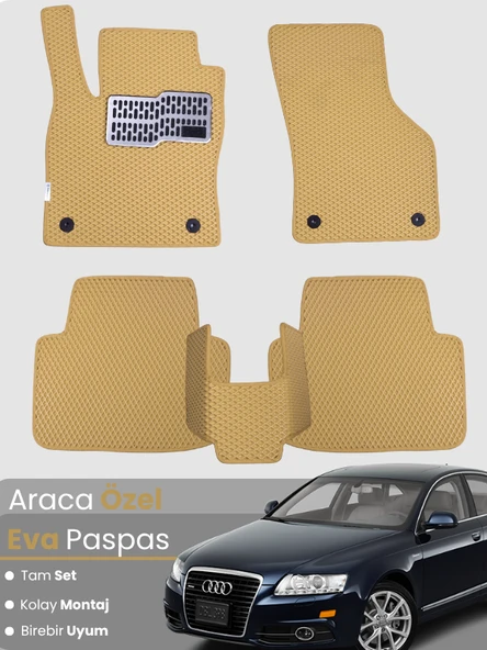 AUDİ A6 (2004-2011) Uyumlu EVA Paspas Tam Set–Araca Özel,Su Geçirmez,Hızlı ve Kolay Montaj ürün görseli 1