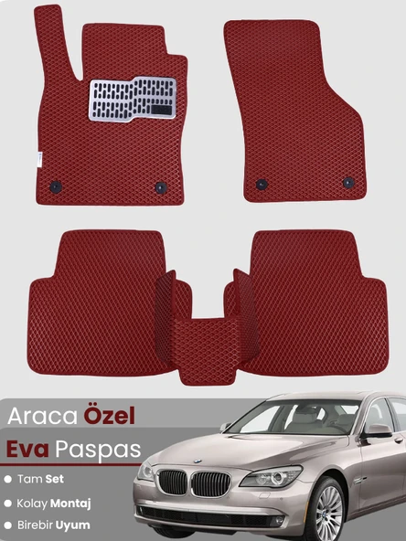 BMW 7 SERİSİ F01 SHORT (2009-2015) Uyumlu EVA Paspas Tam Set–Araca Özel,Su Geçirmez ürün görseli 1