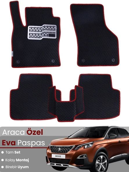 Peugeot 3008 (2017-2020) Uyumlu EVA Paspas Tam Set – Birebir Uyum,Araca Özel Tasarım,Su Geçirmez ürün görseli 1