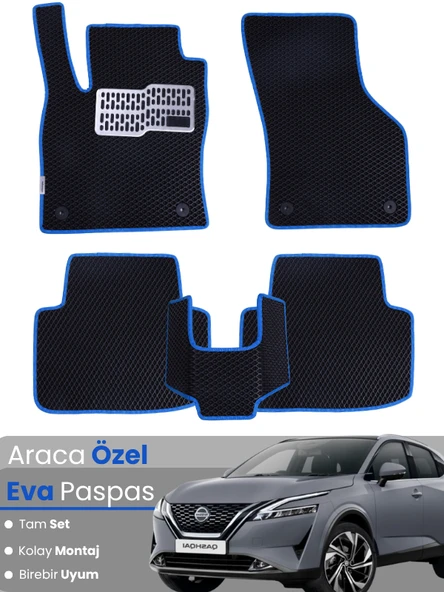 Nissan Qashqai E-Power (2021-2024) Uyumlu EVA Paspas Tam Set–Araca Özel Kesim,Kaymaz,Kolay Montaj ürün görseli 1