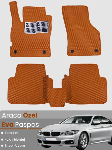 BMW 4 SERİSİ F36 XDRİVE (2014-2020) Uyumlu EVA Paspas Tam Set–Araca Özel,Su Geçirmez ürün görseli 1