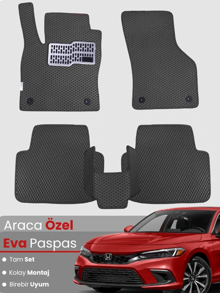 Honda Civic FE (2022-2025) Uyumlu EVA Paspas Tam Set – Birebir Uyum,Araca Özel Tasarım,Kolay Montaj ürün görseli 1