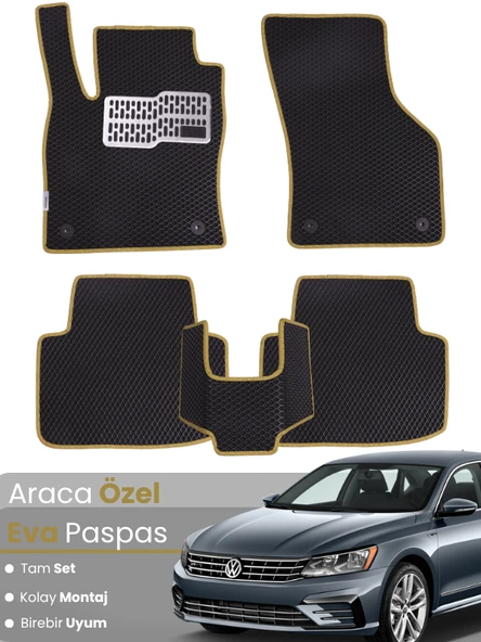Volkswagen Passat B7 (2011-2014) Uyumlu EVA Paspas Tam Set–Araca Özel,Su Geçirmez,Hızlı Montaj ürün görseli 1