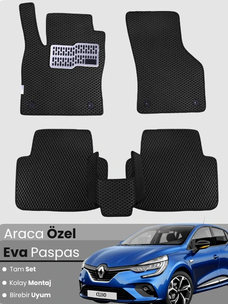 Renault Clio 5 Hatchback (2020-2025) Uyumlu EVA Paspas Tam Set – Birebir Uyum,Araca Özel Tasarım ürün görseli 1