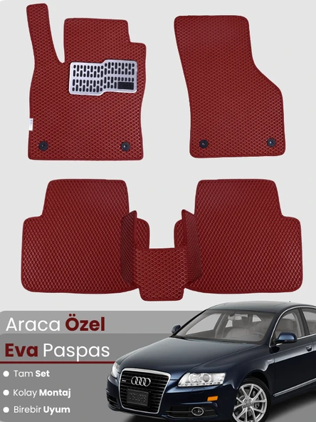 AUDİ A6 (2004-2011) Uyumlu EVA Paspas Tam Set–Araca Özel,Su Geçirmez,Hızlı ve Kolay Montaj ürün görseli 1