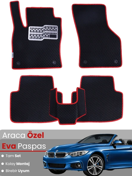 BMW 3 SERİSİ E93 CABRİO (2005-2013) Uyumlu EVA Paspas Tam Set–Araca Özel,Su Geçirmez ürün görseli 1