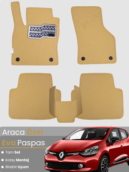 Renault Clio 4 Hatchback (2012-2019) Uyumlu EVA Paspas Tam Set – Birebir Uyum,Araca Özel Tasarım ürün görseli 1
