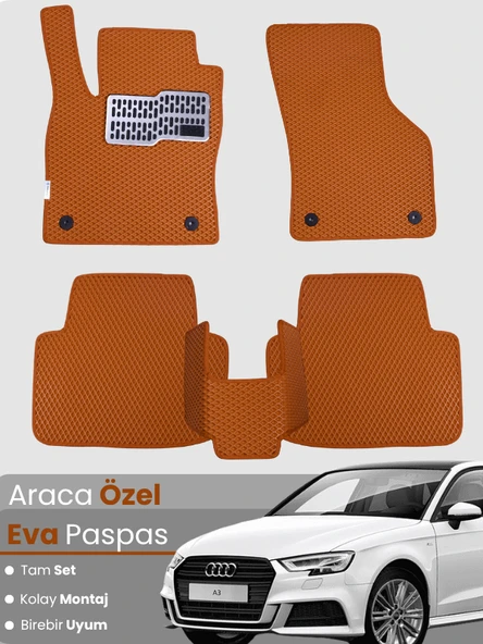 AUDİ A3 HATCHBACK (2013-2020) Uyumlu EVA Paspas Tam Set–Araca Özel,Su Geçirmez,Kolay Montaj ürün görseli 1