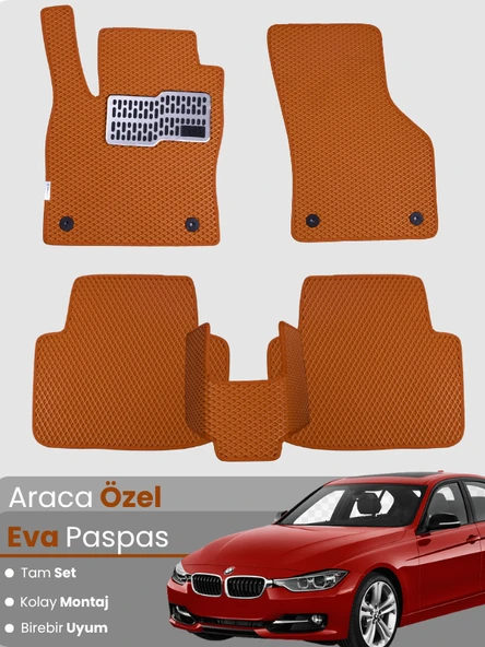 BMW 3 SERİSİ F30 SEDAN (2012-2019) Uyumlu EVA Paspas Tam Set–Araca Özel,Su Geçirmez ürün görseli 1