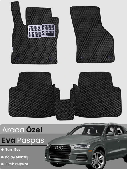 AUDİ Q3 (2011-2018) Uyumlu EVA Paspas Tam Set–Araca Özel,Su Geçirmez,Hızlı ve Kolay Montaj ürün görseli 1