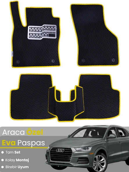 AUDİ Q3 (2011-2018) Uyumlu EVA Paspas Tam Set–Araca Özel,Su Geçirmez,Hızlı ve Kolay Montaj ürün görseli 1