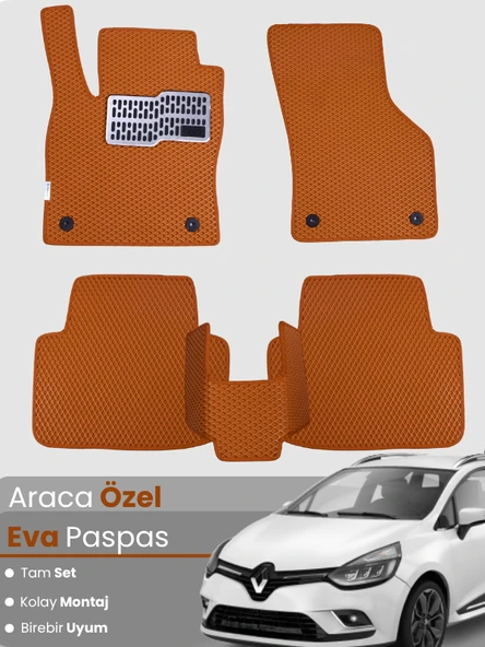 Renault Clio 4 Station Wagon (2012-2019) Uyumlu EVA Paspas Tam Set – Birebir Uyum,Araca Özel Tasarım ürün görseli 1