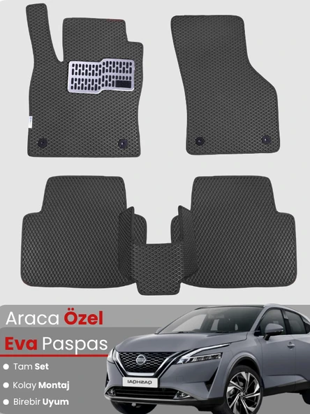 Nissan Qashqai E-Power (2021-2024) Uyumlu EVA Paspas Tam Set–Araca Özel Kesim,Kaymaz,Kolay Montaj ürün görseli 1