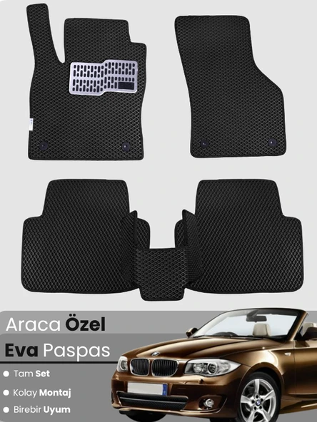 BMW 1 SERİSİ E88 CABRİO (2004-2011) Uyumlu EVA Paspas Tam Set–Araca Özel,Su Geçirmez,Kolay Montaj ürün görseli 1