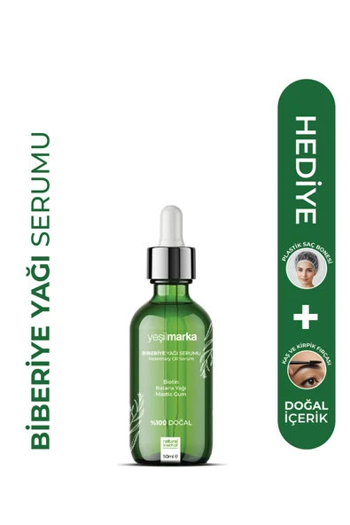 Yeşilmarka Doğal Biberiye Yağı - Saç Dökülmesi ve Cansız, Güçsüz Saçlar İçin Saç Bakımı Serumu 50 ml ürün görseli 1