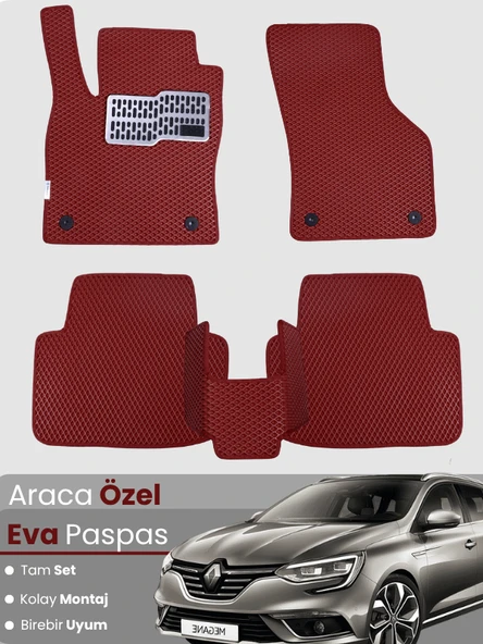 Renault Megane 4 Hatchback (2016-2025) Uyumlu EVA Paspas Tam Set–Araca Özel Tasarım,Kolay Montaj ürün görseli 1