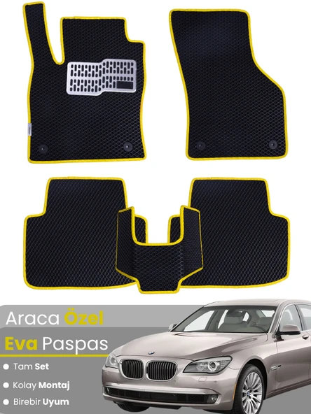 BMW 7 SERİSİ F01 SHORT (2009-2015) Uyumlu EVA Paspas Tam Set–Araca Özel,Su Geçirmez ürün görseli 1