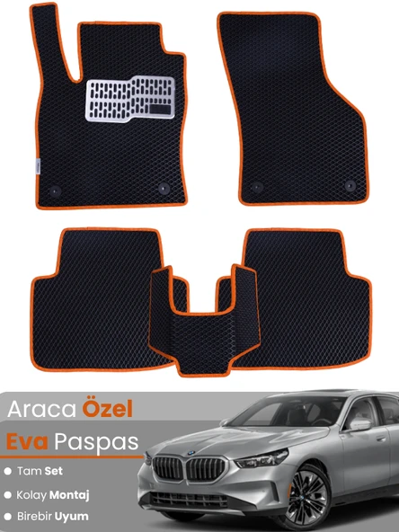 BMW 5 SERİSİ G30 SEDAN (2017-2025) Uyumlu EVA Paspas Tam Set–Araca Özel,Su Geçirmez ürün görseli 1