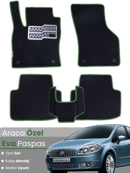 Fiat Linea (2007-2018) Uyumlu EVA Paspas Tam Set – Birebir Uyum,Su Geçirmez,Kolay ve Hızlı Montaj ürün görseli 1
