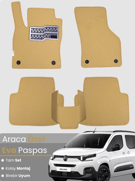 Citroen Berlingo (2019 ve Sonrası) EVA Paspas Tam Set – Birebir Uyum,Araca Özel Tasarım,Kolay Montaj ürün görseli 1