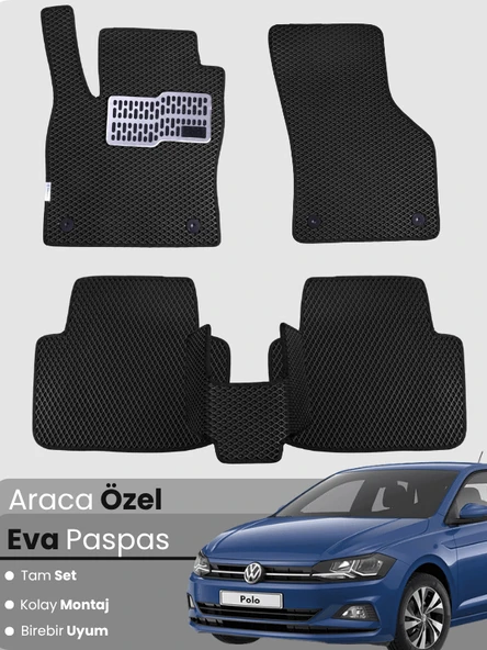 Volkswagen Polo (2017-2025) Uyumlu EVA Paspas Tam Set–Araca Özel,Su Geçirmez,Hızlı ve Kolay Montaj ürün görseli 1